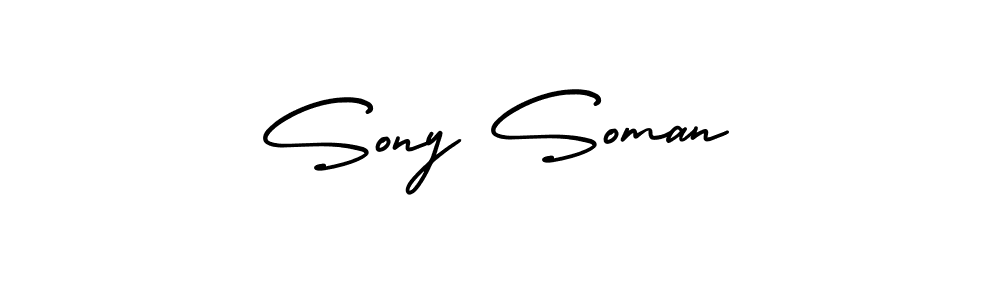 You should practise on your own different ways (AmerikaSignatureDemo-Regular) to write your name (Sony Soman) in signature. don't let someone else do it for you. Sony Soman signature style 3 images and pictures png