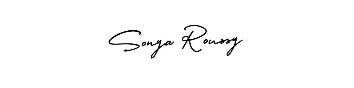 if you are searching for the best signature style for your name Sonya Roussy. so please give up your signature search. here we have designed multiple signature styles  using AmerikaSignatureDemo-Regular. Sonya Roussy signature style 3 images and pictures png