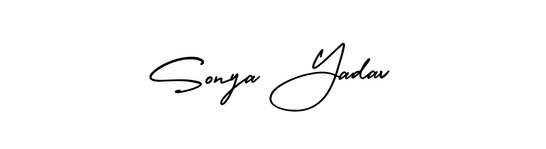 Use a signature maker to create a handwritten signature online. With this signature software, you can design (AmerikaSignatureDemo-Regular) your own signature for name Sonya Yadav. Sonya Yadav signature style 3 images and pictures png