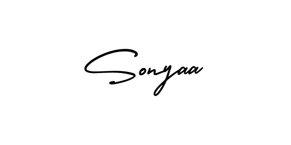 Sonyaa stylish signature style. Best Handwritten Sign (AmerikaSignatureDemo-Regular) for my name. Handwritten Signature Collection Ideas for my name Sonyaa. Sonyaa signature style 3 images and pictures png