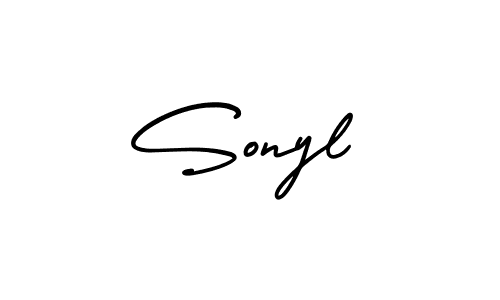 How to make Sonyl signature? AmerikaSignatureDemo-Regular is a professional autograph style. Create handwritten signature for Sonyl name. Sonyl signature style 3 images and pictures png