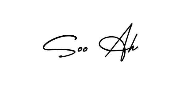 The best way (AmerikaSignatureDemo-Regular) to make a short signature is to pick only two or three words in your name. The name Soo Ah include a total of six letters. For converting this name. Soo Ah signature style 3 images and pictures png