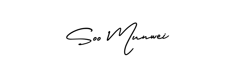 Soo Munwei stylish signature style. Best Handwritten Sign (AmerikaSignatureDemo-Regular) for my name. Handwritten Signature Collection Ideas for my name Soo Munwei. Soo Munwei signature style 3 images and pictures png