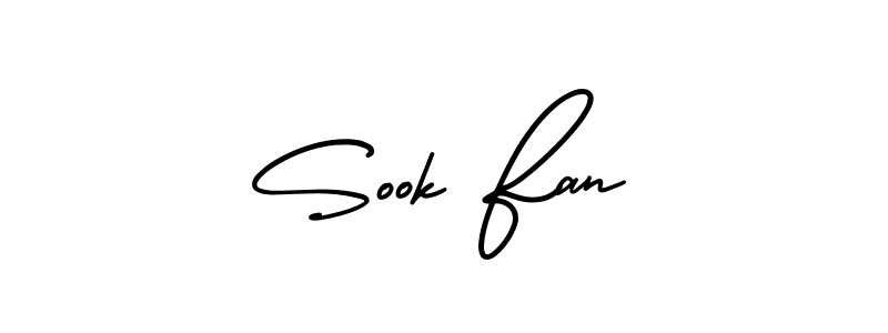 Sook Fan stylish signature style. Best Handwritten Sign (AmerikaSignatureDemo-Regular) for my name. Handwritten Signature Collection Ideas for my name Sook Fan. Sook Fan signature style 3 images and pictures png