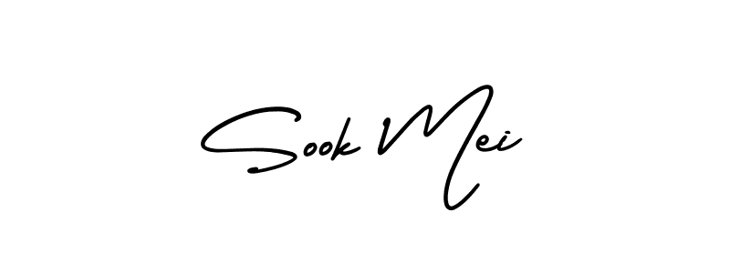Sook Mei stylish signature style. Best Handwritten Sign (AmerikaSignatureDemo-Regular) for my name. Handwritten Signature Collection Ideas for my name Sook Mei. Sook Mei signature style 3 images and pictures png