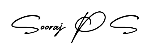 A classic penmanship look for Sooraj P S. The AmerikaSignatureDemo-Regular font brings timeless elegance and confidence to every signed document. Sooraj P S signature style 3 images and pictures png
