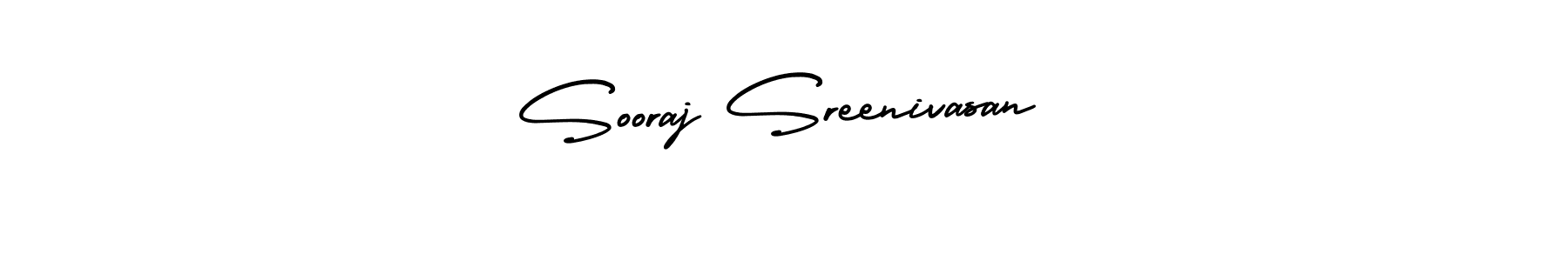 You should practise on your own different ways (AmerikaSignatureDemo-Regular) to write your name (Sooraj Sreenivasan) in signature. don't let someone else do it for you. Sooraj Sreenivasan signature style 3 images and pictures png