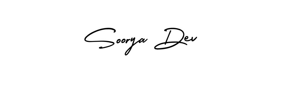 The best way (AmerikaSignatureDemo-Regular) to make a short signature is to pick only two or three words in your name. The name Soorya Dev include a total of six letters. For converting this name. Soorya Dev signature style 3 images and pictures png