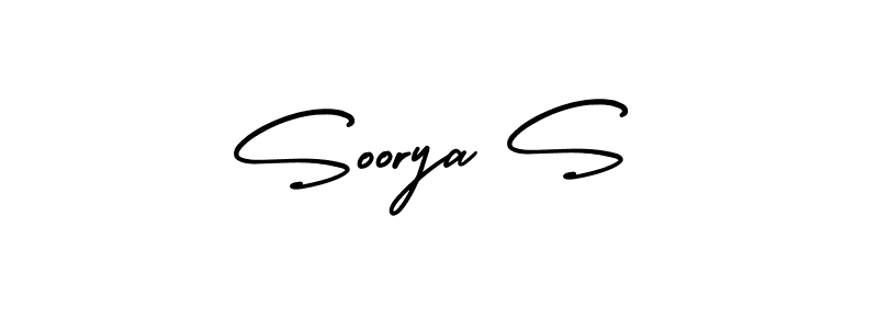 You should practise on your own different ways (AmerikaSignatureDemo-Regular) to write your name (Soorya S) in signature. don't let someone else do it for you. Soorya S signature style 3 images and pictures png