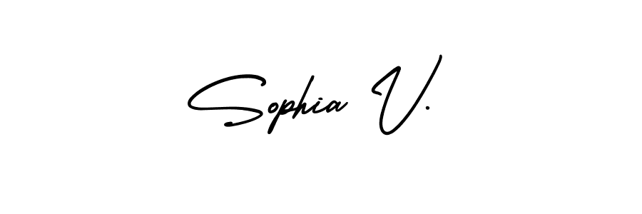 Sophia V. stylish signature style. Best Handwritten Sign (AmerikaSignatureDemo-Regular) for my name. Handwritten Signature Collection Ideas for my name Sophia V.. Sophia V. signature style 3 images and pictures png