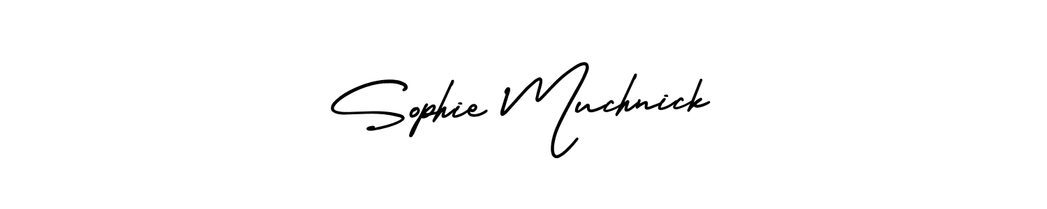 How to make Sophie Muchnick signature? AmerikaSignatureDemo-Regular is a professional autograph style. Create handwritten signature for Sophie Muchnick name. Sophie Muchnick signature style 3 images and pictures png