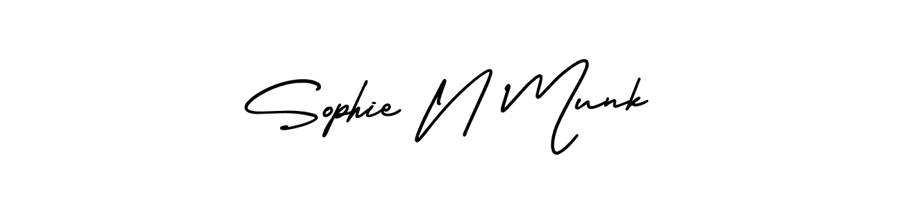 Sophie N Munk stylish signature style. Best Handwritten Sign (AmerikaSignatureDemo-Regular) for my name. Handwritten Signature Collection Ideas for my name Sophie N Munk. Sophie N Munk signature style 3 images and pictures png