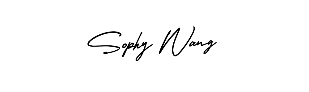 Sophy Wang stylish signature style. Best Handwritten Sign (AmerikaSignatureDemo-Regular) for my name. Handwritten Signature Collection Ideas for my name Sophy Wang. Sophy Wang signature style 3 images and pictures png