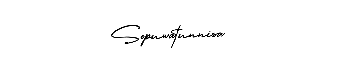 Make a beautiful signature design for name Sopuwatunnisa. With this signature (AmerikaSignatureDemo-Regular) style, you can create a handwritten signature for free. Sopuwatunnisa signature style 3 images and pictures png