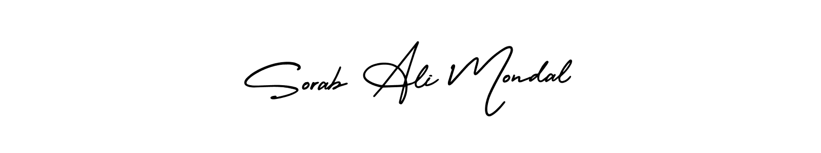 This is the best signature style for the Sorab Ali Mondal name. Also you like these signature font (AmerikaSignatureDemo-Regular). Mix name signature. Sorab Ali Mondal signature style 3 images and pictures png