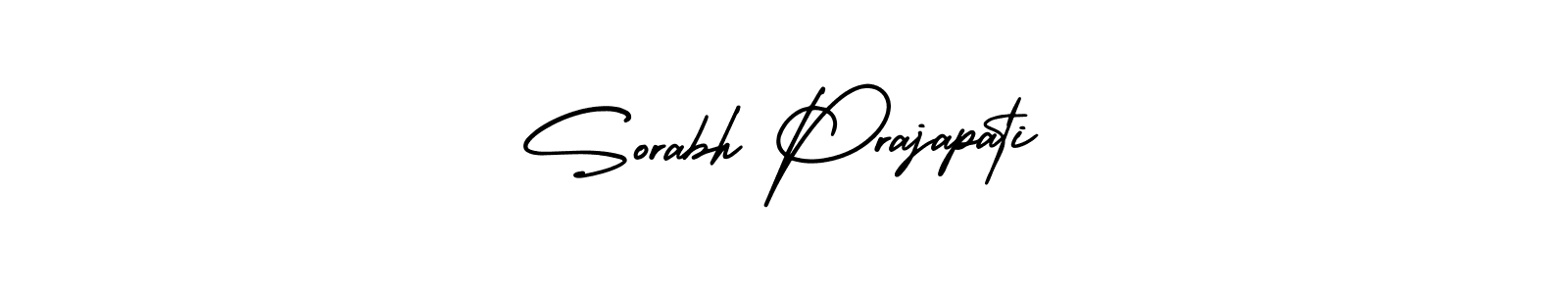 The best way (AmerikaSignatureDemo-Regular) to make a short signature is to pick only two or three words in your name. The name Sorabh Prajapati include a total of six letters. For converting this name. Sorabh Prajapati signature style 3 images and pictures png