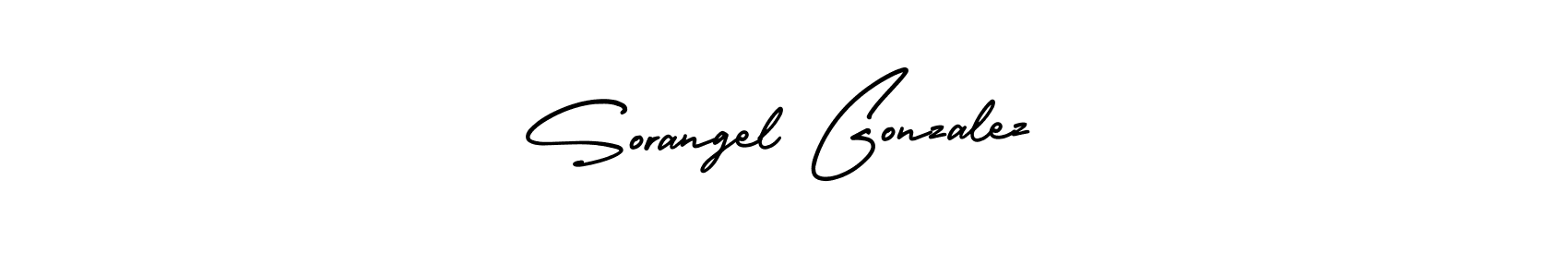 You should practise on your own different ways (AmerikaSignatureDemo-Regular) to write your name (Sorangel Gonzalez) in signature. don't let someone else do it for you. Sorangel Gonzalez signature style 3 images and pictures png