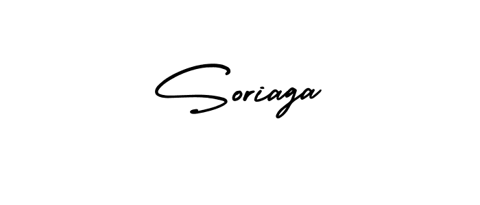 You should practise on your own different ways (AmerikaSignatureDemo-Regular) to write your name (Soriaga) in signature. don't let someone else do it for you. Soriaga signature style 3 images and pictures png