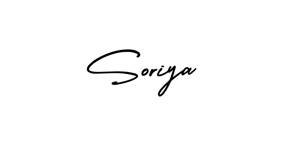 Use a signature maker to create a handwritten signature online. With this signature software, you can design (AmerikaSignatureDemo-Regular) your own signature for name Soriya. Soriya signature style 3 images and pictures png