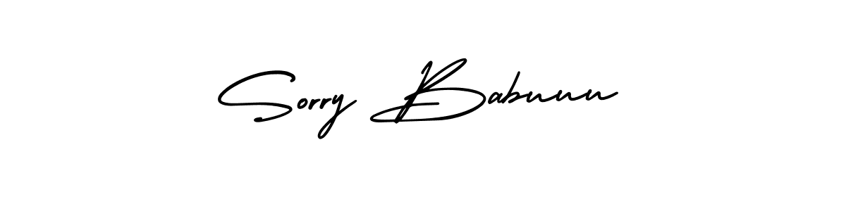Make a short Sorry Babuuu signature style. Manage your documents anywhere anytime using AmerikaSignatureDemo-Regular. Create and add eSignatures, submit forms, share and send files easily. Sorry Babuuu signature style 3 images and pictures png