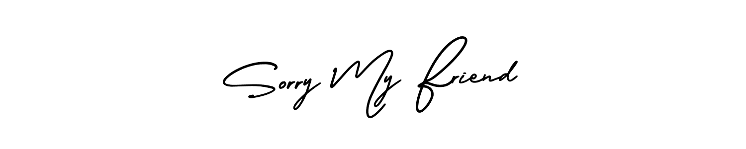 AmerikaSignatureDemo-Regular is a professional signature style that is perfect for those who want to add a touch of class to their signature. It is also a great choice for those who want to make their signature more unique. Get Sorry My Friend name to fancy signature for free. Sorry My Friend signature style 3 images and pictures png