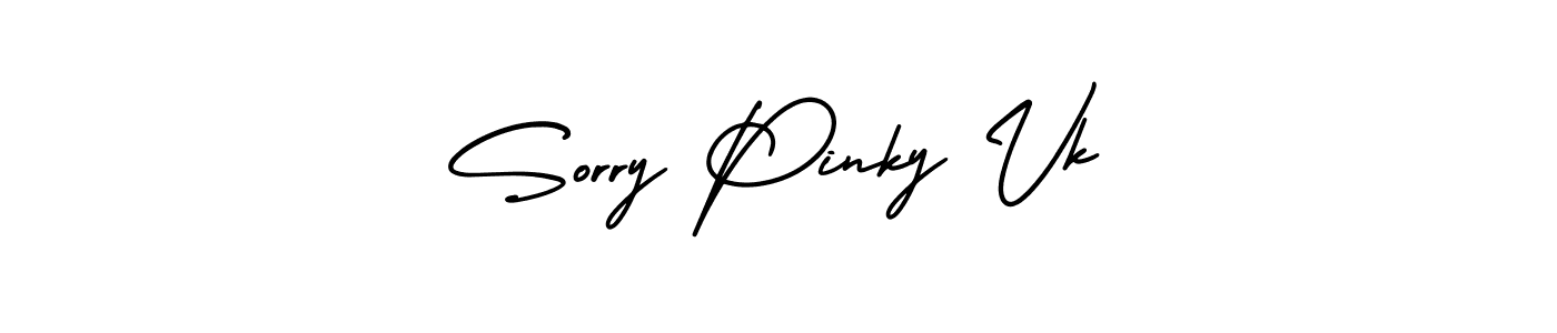 Check out images of Autograph of Sorry Pinky Vk name. Actor Sorry Pinky Vk Signature Style. AmerikaSignatureDemo-Regular is a professional sign style online. Sorry Pinky Vk signature style 3 images and pictures png
