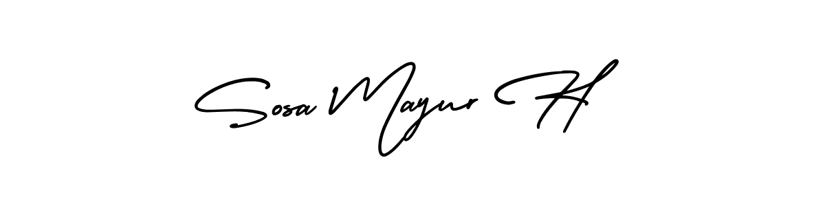 Design your own signature with our free online signature maker. With this signature software, you can create a handwritten (AmerikaSignatureDemo-Regular) signature for name Sosa Mayur H. Sosa Mayur H signature style 3 images and pictures png