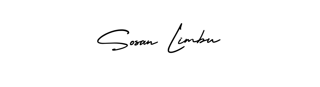 Use a signature maker to create a handwritten signature online. With this signature software, you can design (AmerikaSignatureDemo-Regular) your own signature for name Sosan Limbu. Sosan Limbu signature style 3 images and pictures png