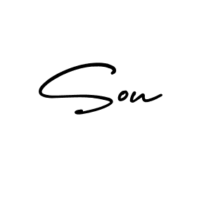 How to make Sou name signature. Use AmerikaSignatureDemo-Regular style for creating short signs online. This is the latest handwritten sign. Sou signature style 3 images and pictures png