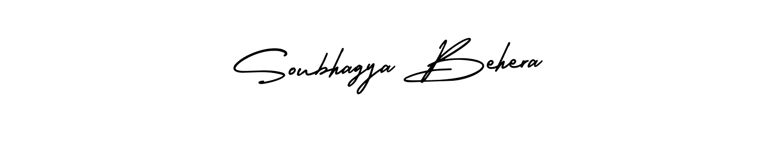 You should practise on your own different ways (AmerikaSignatureDemo-Regular) to write your name (Soubhagya Behera) in signature. don't let someone else do it for you. Soubhagya Behera signature style 3 images and pictures png