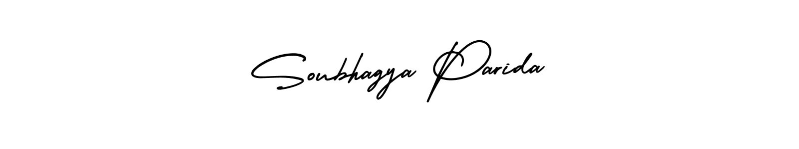 The best way (AmerikaSignatureDemo-Regular) to make a short signature is to pick only two or three words in your name. The name Soubhagya Parida include a total of six letters. For converting this name. Soubhagya Parida signature style 3 images and pictures png