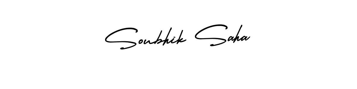 How to Draw Soubhik Saha signature style? AmerikaSignatureDemo-Regular is a latest design signature styles for name Soubhik Saha. Soubhik Saha signature style 3 images and pictures png
