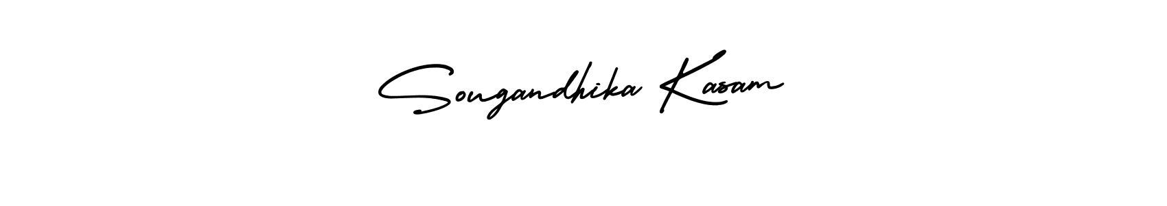 Similarly AmerikaSignatureDemo-Regular is the best handwritten signature design. Signature creator online .You can use it as an online autograph creator for name Sougandhika Kasam. Sougandhika Kasam signature style 3 images and pictures png