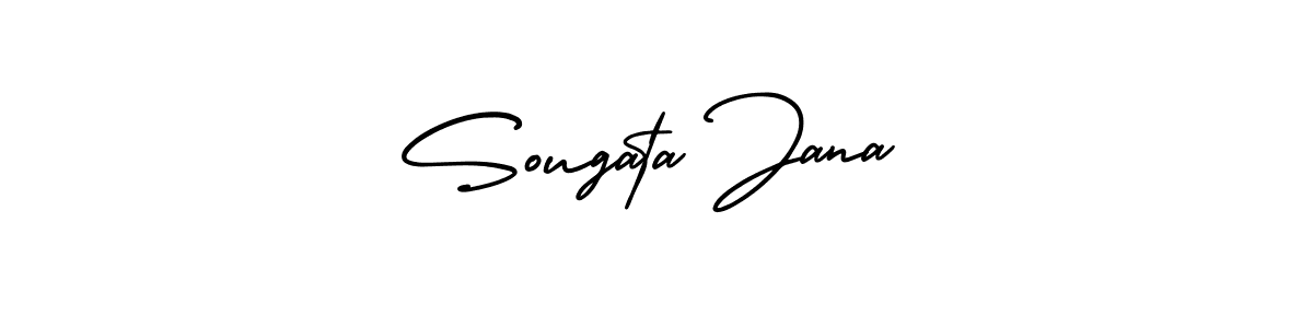 This is the best signature style for the Sougata Jana name. Also you like these signature font (AmerikaSignatureDemo-Regular). Mix name signature. Sougata Jana signature style 3 images and pictures png