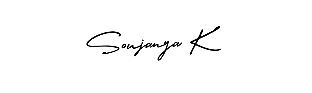 Make a beautiful signature design for name Soujanya K. Use this online signature maker to create a handwritten signature for free. Soujanya K signature style 3 images and pictures png