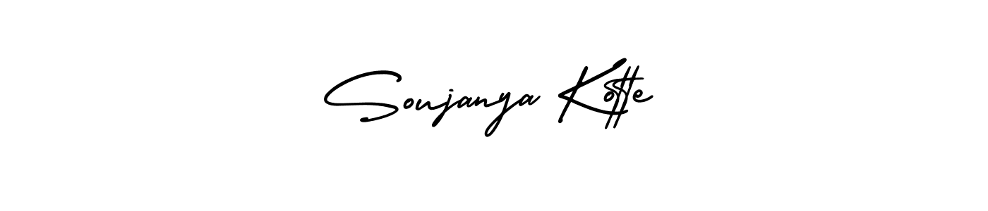 Make a beautiful signature design for name Soujanya Kotte. With this signature (AmerikaSignatureDemo-Regular) style, you can create a handwritten signature for free. Soujanya Kotte signature style 3 images and pictures png