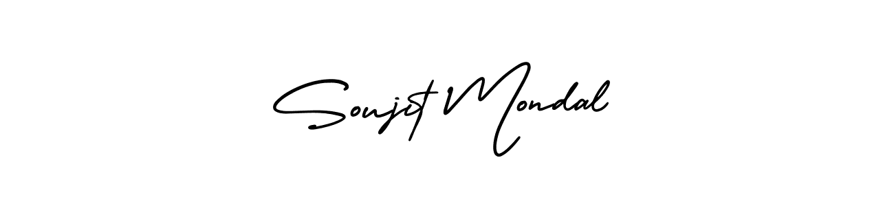 You should practise on your own different ways (AmerikaSignatureDemo-Regular) to write your name (Soujit Mondal) in signature. don't let someone else do it for you. Soujit Mondal signature style 3 images and pictures png