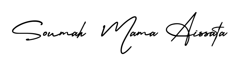 Generate high-definition signature styles for Soumah  Mama Aissata. The AmerikaSignatureDemo-Regular typeface ensures crisp legibility and sophisticated design. Soumah  Mama Aissata signature style 3 images and pictures png