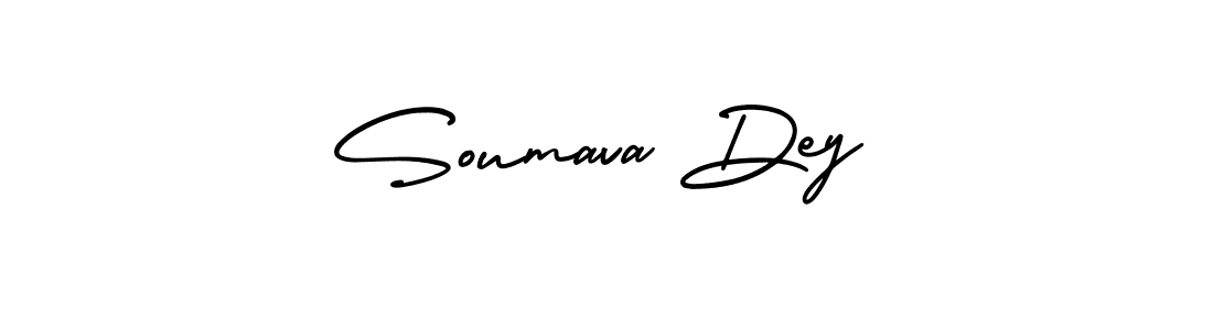 The best way (AmerikaSignatureDemo-Regular) to make a short signature is to pick only two or three words in your name. The name Soumava Dey include a total of six letters. For converting this name. Soumava Dey signature style 3 images and pictures png
