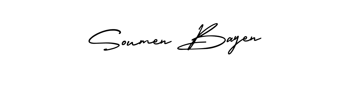 Design your own signature with our free online signature maker. With this signature software, you can create a handwritten (AmerikaSignatureDemo-Regular) signature for name Soumen Bayen. Soumen Bayen signature style 3 images and pictures png