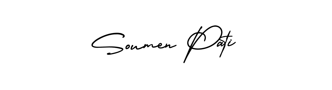 Also You can easily find your signature by using the search form. We will create Soumen Pati name handwritten signature images for you free of cost using AmerikaSignatureDemo-Regular sign style. Soumen Pati signature style 3 images and pictures png