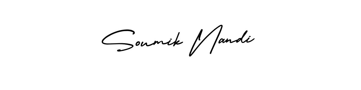 Make a beautiful signature design for name Soumik Nandi. With this signature (AmerikaSignatureDemo-Regular) style, you can create a handwritten signature for free. Soumik Nandi signature style 3 images and pictures png