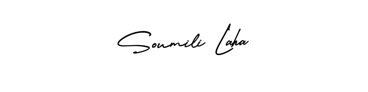 Make a beautiful signature design for name Soumili Laha. With this signature (AmerikaSignatureDemo-Regular) style, you can create a handwritten signature for free. Soumili Laha signature style 3 images and pictures png