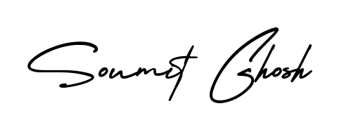 A classic penmanship look for Soumit Ghosh. The AmerikaSignatureDemo-Regular font brings timeless elegance and confidence to every signed document. Soumit Ghosh signature style 3 images and pictures png