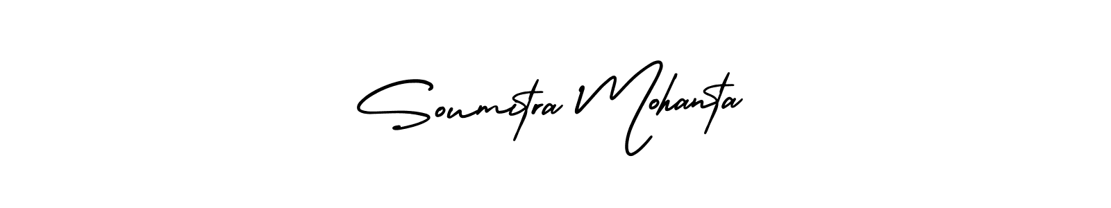 The best way (AmerikaSignatureDemo-Regular) to make a short signature is to pick only two or three words in your name. The name Soumitra Mohanta include a total of six letters. For converting this name. Soumitra Mohanta signature style 3 images and pictures png
