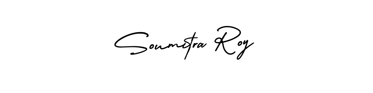 You should practise on your own different ways (AmerikaSignatureDemo-Regular) to write your name (Soumitra Roy) in signature. don't let someone else do it for you. Soumitra Roy signature style 3 images and pictures png