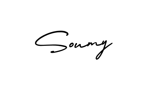 Create a beautiful signature design for name Soumy. With this signature (AmerikaSignatureDemo-Regular) fonts, you can make a handwritten signature for free. Soumy signature style 3 images and pictures png