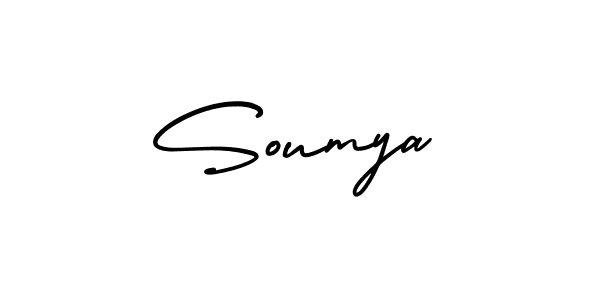 How to make Soumya name signature. Use AmerikaSignatureDemo-Regular style for creating short signs online. This is the latest handwritten sign. Soumya signature style 3 images and pictures png