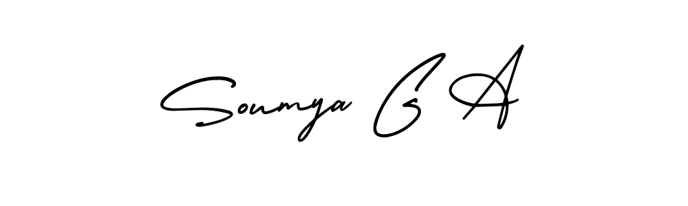 How to make Soumya G A name signature. Use AmerikaSignatureDemo-Regular style for creating short signs online. This is the latest handwritten sign. Soumya G A signature style 3 images and pictures png