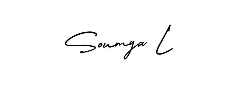 Soumya L stylish signature style. Best Handwritten Sign (AmerikaSignatureDemo-Regular) for my name. Handwritten Signature Collection Ideas for my name Soumya L. Soumya L signature style 3 images and pictures png
